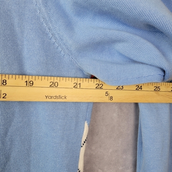 Brooks Brothers Sweater L Men Blue Red Argyle 1/4 Zip Cotton Mint Supima Cotton - Picture 3 of 11